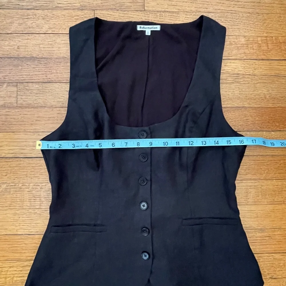 Reformation Delanie Linen Vest Top Black - Picture 6 of 8